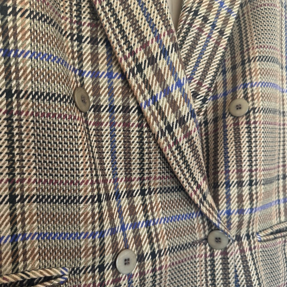 Gianni Sport Vintage Plaid Blazer - Brown and Blue - Picture 3 of 8